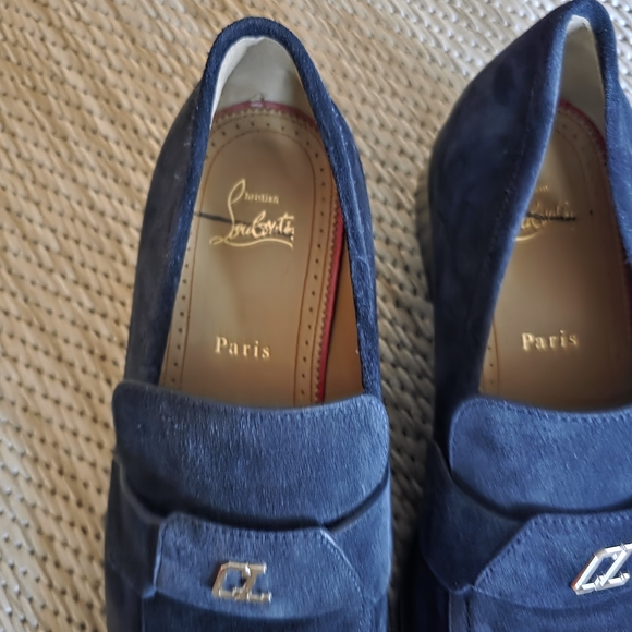 Christian Louboutin Navy Suede Loafers main image 15